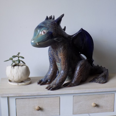 Dragon de Laura, hauteur 50cm, Poda céramique